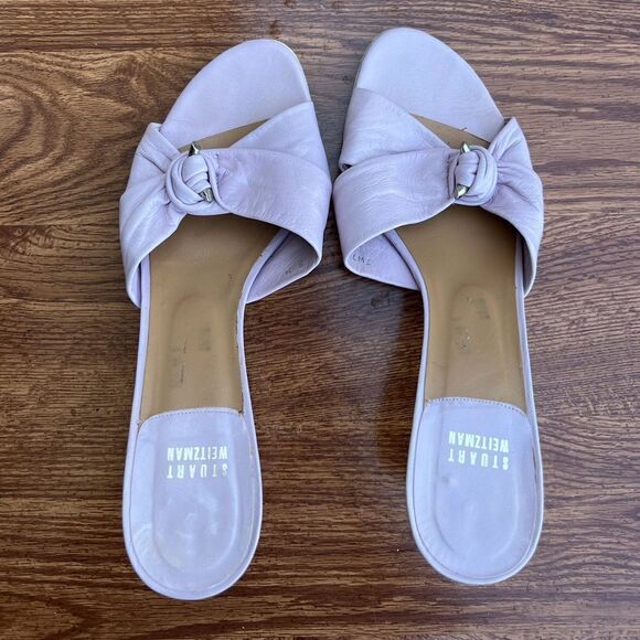 Stuart Weitzman Mule Heel Purple Lavender Open Toe Slip On Shoe Size 9M - Picture 3 of 8